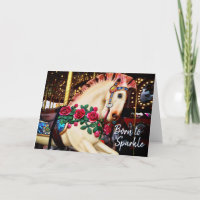 Né à Sparkle Carousel Horse Photo Calligraphie