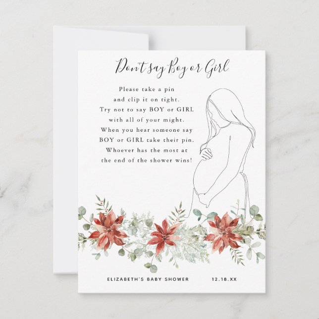 Carte Ne dis pas garçon ou fille | Jeu Baby shower (Devant)