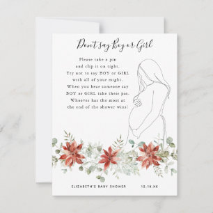 Carte Ne dis pas garçon ou fille Jeu Baby shower