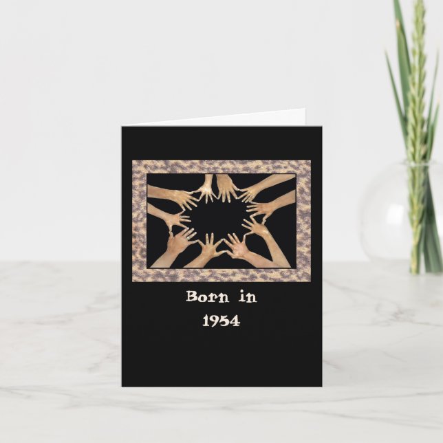 Carte Né en 1954 Anniversaire faits amusants (Devant)