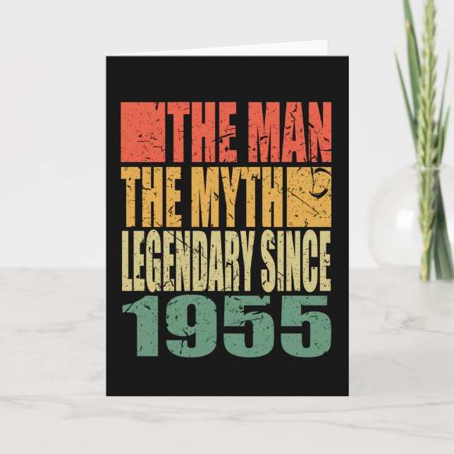 Carte Né en 1955 L'Homme Le Mythe Anniversaire (Devant)