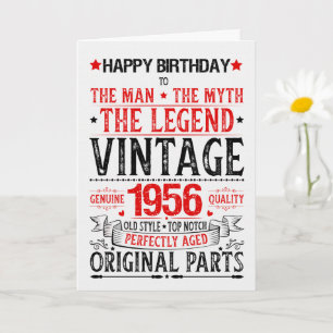 Carte Né en 1956 Anniversaire l'Homme le Mythe la Légend