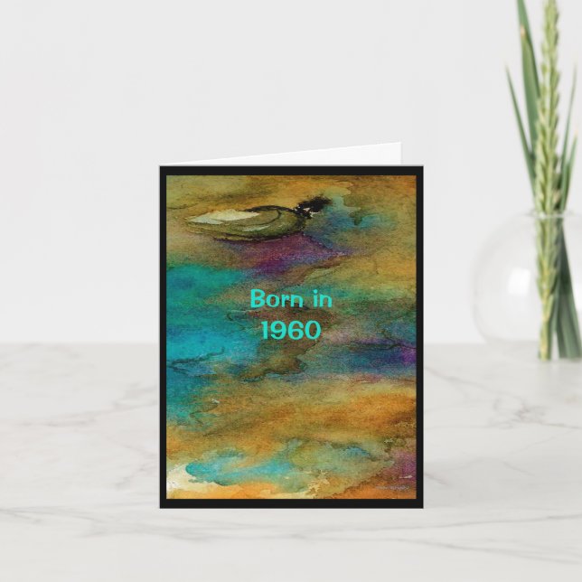 Carte Né en 1960 Anniversaire Fun Facts (Devant)