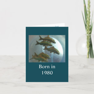 Carte Né en 1980 Anniversaire faits amusants