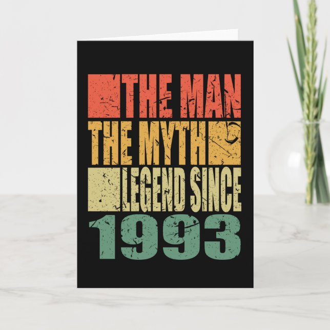 Carte Né En 1990 L'Homme Le Mythe Anniversaire (Devant)