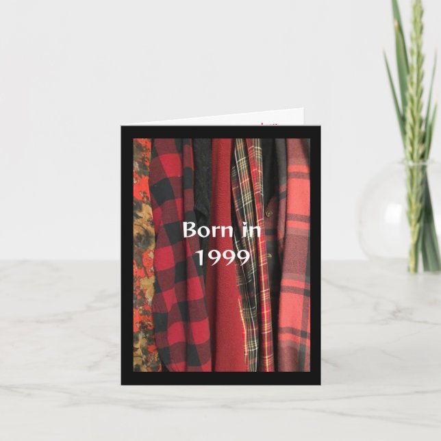 Carte Né en 1999 Anniversaire faits amusants (Devant)