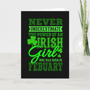 Carte NÉ EN FÉVRIER Anniversaire Irlandais Femme Maman