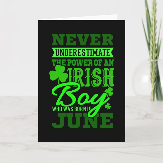 Carte NÉ EN JUIN Anniversaire Irish Boy Men Papa (Devant)