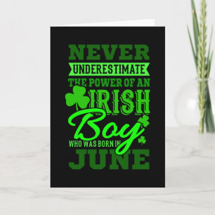 Carte NÉ EN JUIN Anniversaire Irish Boy Men Papa