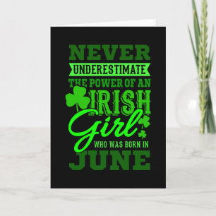 Carte NÉ EN JUIN Anniversaire Irlandaise Fille Femme Mam