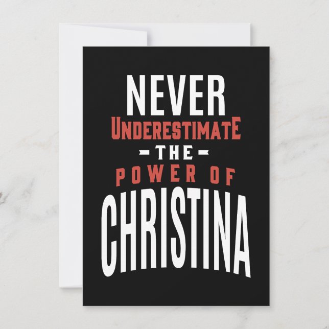 Carte Ne jamais sous-estimer Christina (Devant)