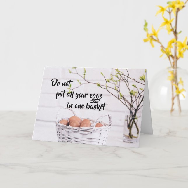 Carte Ne mettez pas tous vos oeufs dans un panier - Cart (Fleur jaune)