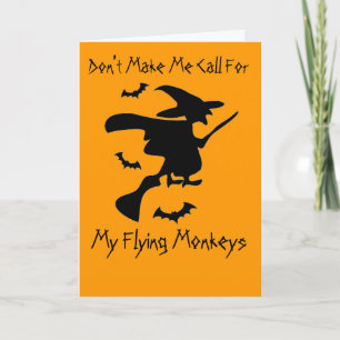 Carte Ne m'oblige pas à appeler pour mes singes volants
