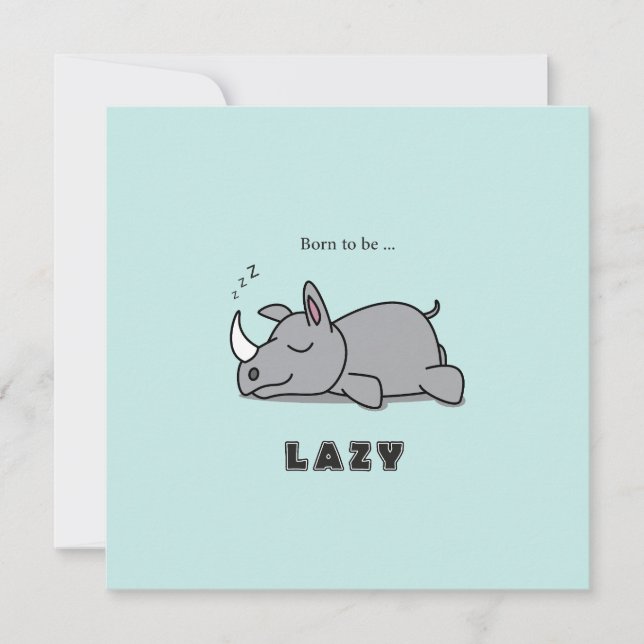 Carte Né pour être paresseux (Devant)