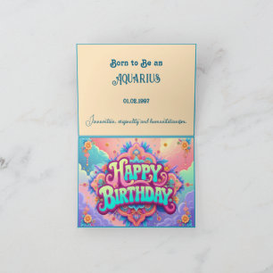 Carte Né pour être un Aquarius pour l'anniversaire