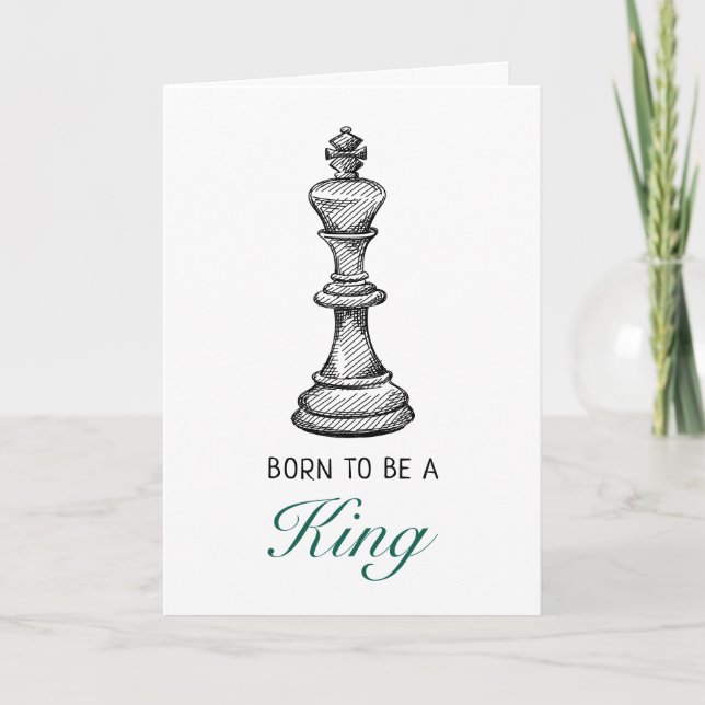 Carte Né pour être un joueur d'échecs roi Mens Anniversa (Devant)