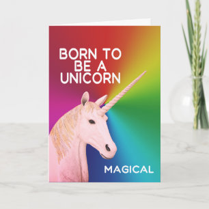 Carte Né pour être une licorne Statue Head Magical Rainb