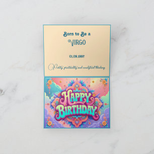 Carte Né pour être une Vierge pour l'anniversaire