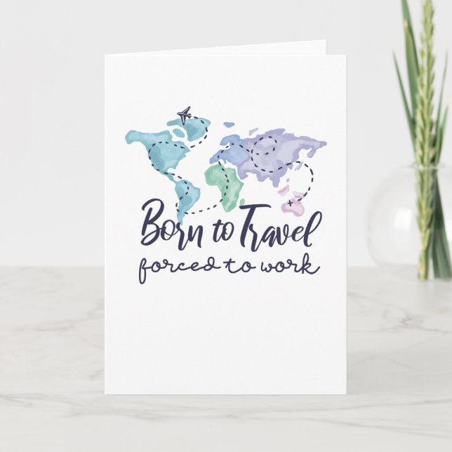 Carte Né pour voyager (Devant)