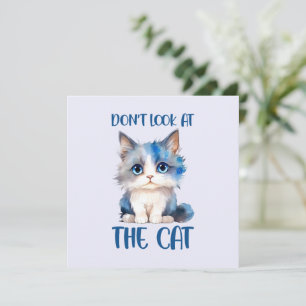 Carte Ne regardez pas le chat - adorable chaton bleu
