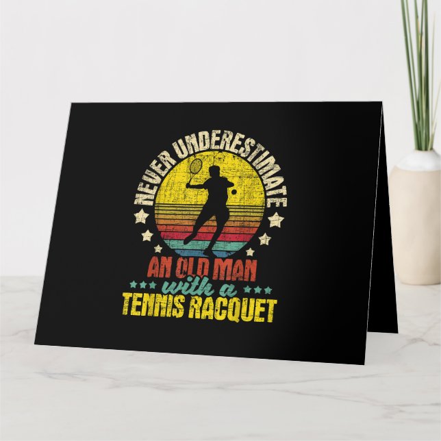 Carte Ne sous-estimez jamais un vieil homme - Raquette d (Devant)