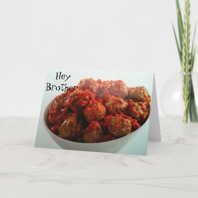 CARTE **NE SOYEZ PAS UN MEATBALL** NAISSANCE DE FRÈRE (Devant)