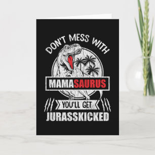 Carte Ne touchez pas à Mama Saurus Famille de dinosaures