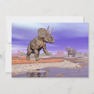 Carte Nedoceratops/dicératops dinosaures dans la nature