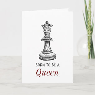 Carte Née pour être Reine Fille d'échecs Femme Mère Anni