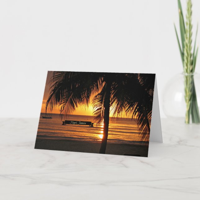 Carte Negril, couché de soleil en Jamaïque (Devant)