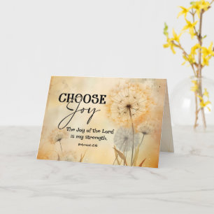 Carte Néhémie 8:10 Joie du Seigneur Bible Verse Fleurs