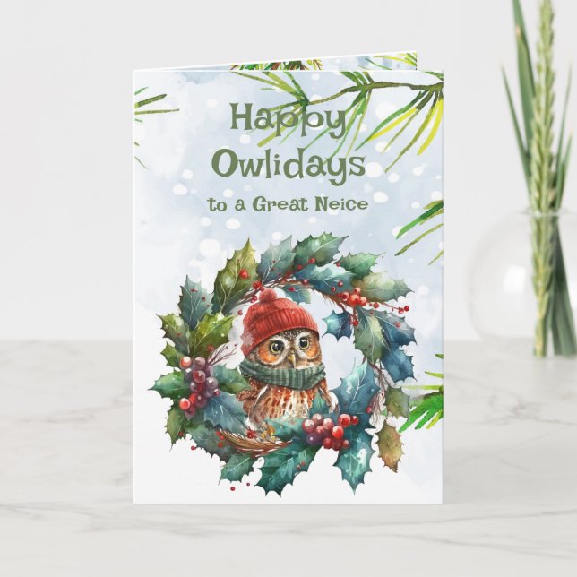 Carte Neice Christmas Owl Animal Wildlife Nature (Devant)