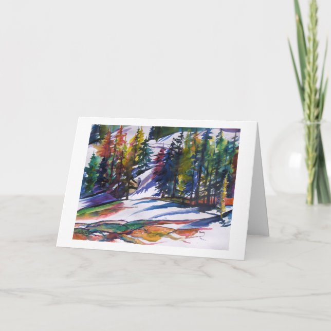Carte "Neige de Mt Lassen" dans l'aquarelle par (Devant)