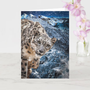 CARTE NEIGE LEOPARD NUAGE MARCHER