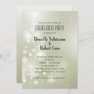 Carte Neige sur Sage Elégante Aquarelle Abstraite