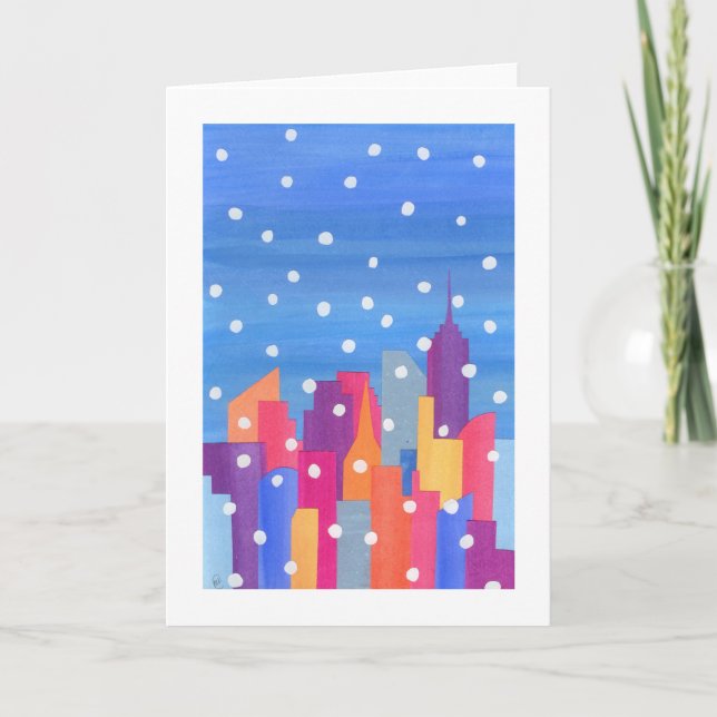 Carte Neige tombant sur NYC (Devant)