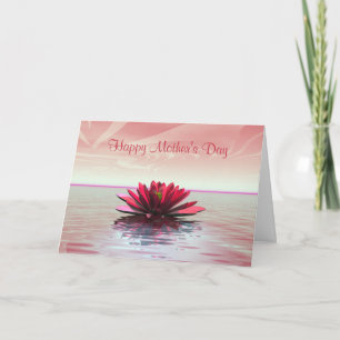 Carte Nénuphar de rouge du jour de mère