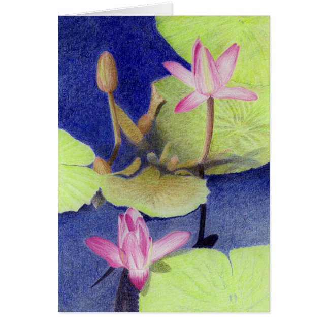 Carte Nénuphar Lotus Rose (Devant)