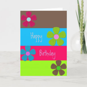 Carte Neon Retro Joyeux Anniversaire