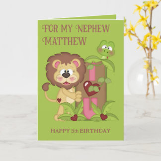 Carte Nephew mignon Lion voeux d'anniversaire