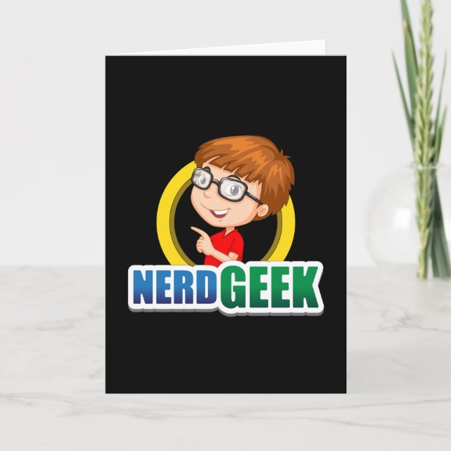 Carte Nerd Geek Science Math Ordinateur Drôle Idée cadea (Devant)