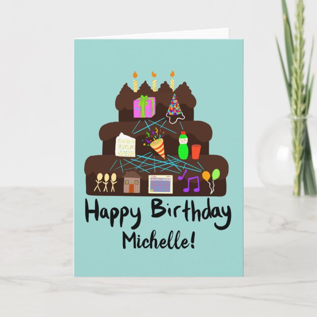 Carte Nerdy Birthday Réseau neuronal (Devant)