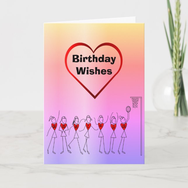 Carte Netball salue un joyeux anniversaire (Devant)
