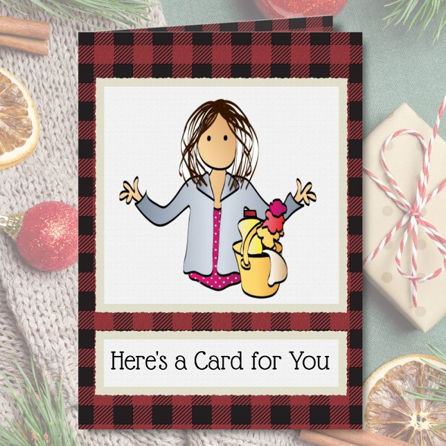 Carte Nettoyage de la femme ménagère de Noël client (Créateur téléchargé)