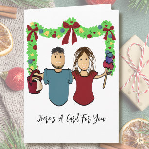 Carte Nettoyage Homme Femme Dessin Animé Merci Noël 