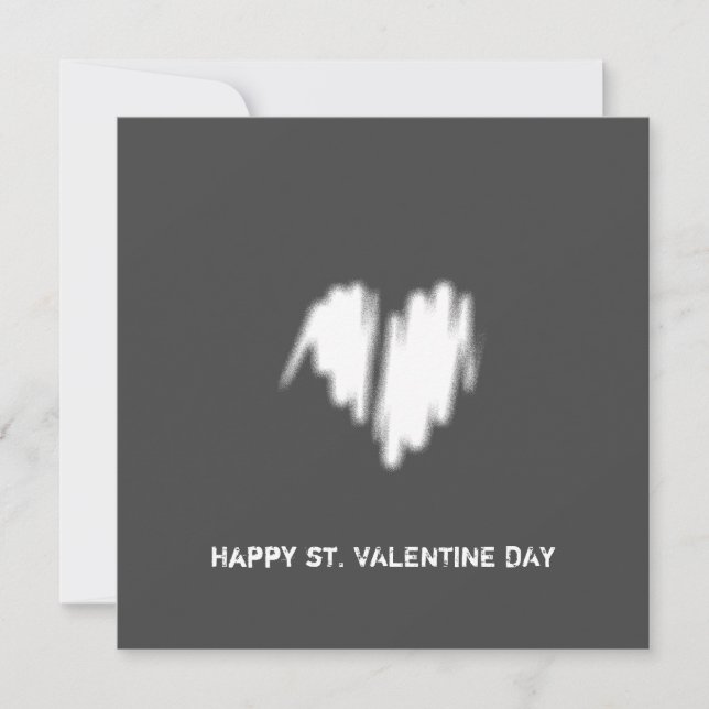 Carte Nettoyer Monochrome Moderne Coeur Blanc Code QR (Devant)