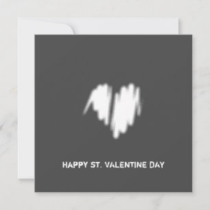 Carte Nettoyer Monochrome Moderne Coeur Blanc Code QR