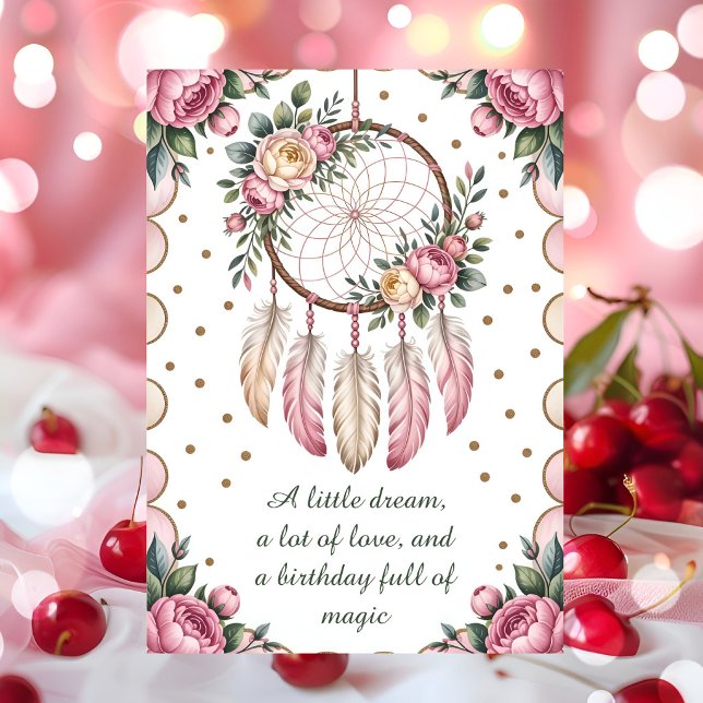 Carte Neutral Floral Bohemian Birthday (Créateur téléchargé)