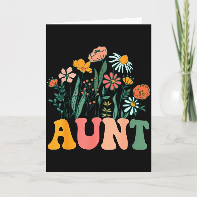 Carte New Aunt Wildflower First Birthday &amp; Baby Show (Devant)