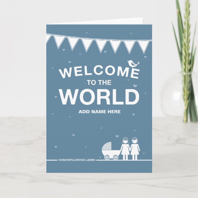 Carte "New Baby" de conception pas droite (Devant)